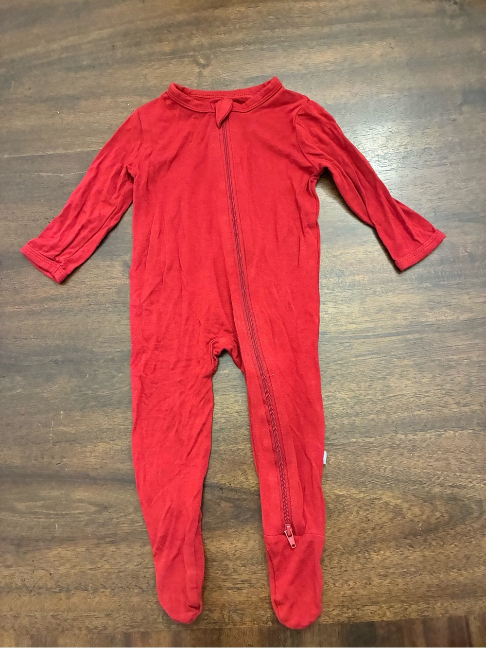 Kyte Baby Zippered Romper 3-6 Months Pajamas Bamboo Red Minor Wash Wear